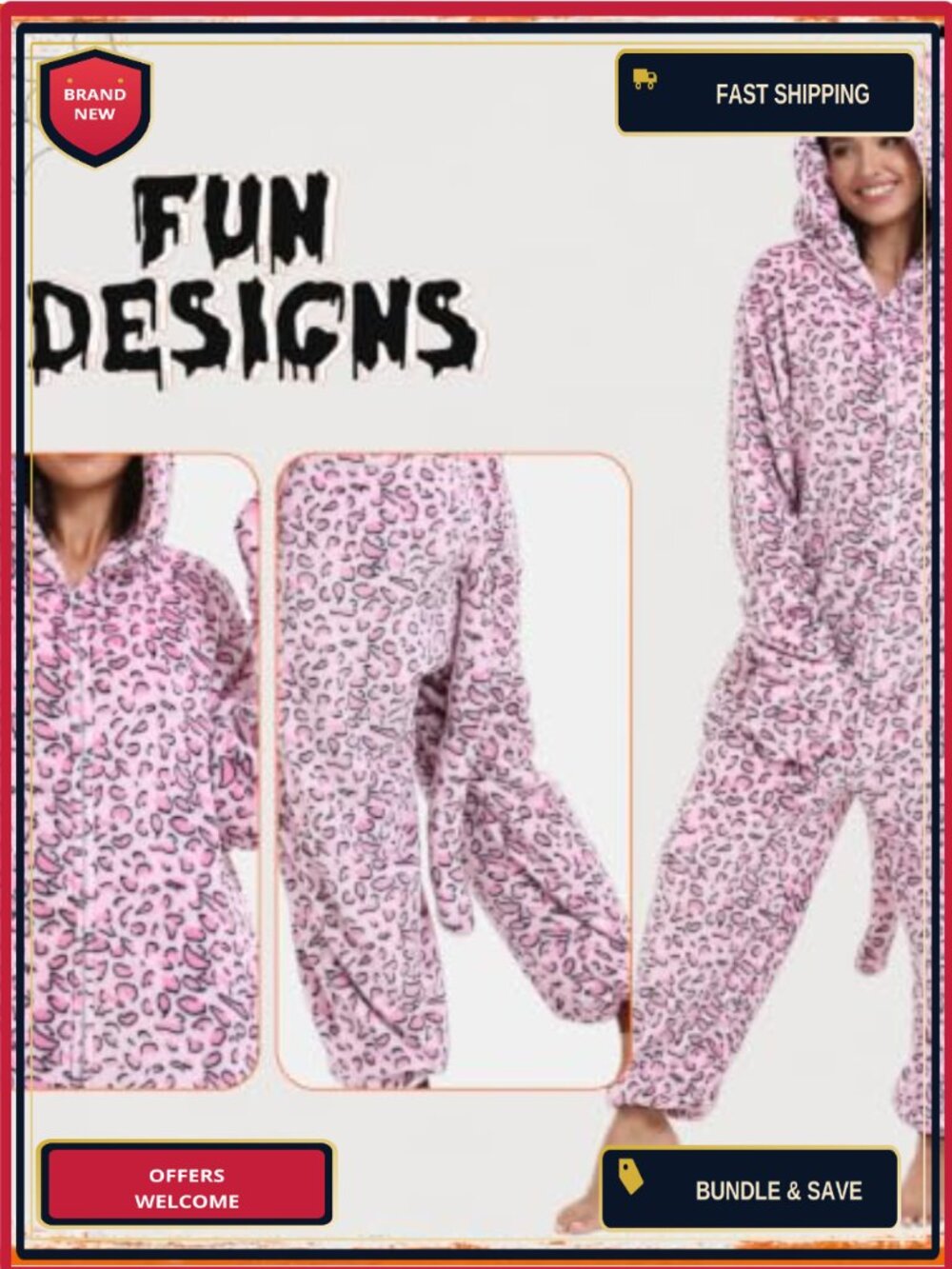 Adult Fleece Onesie Animal One Piece Pajama Halloween Cosplay Costume - Picture 5 of 5